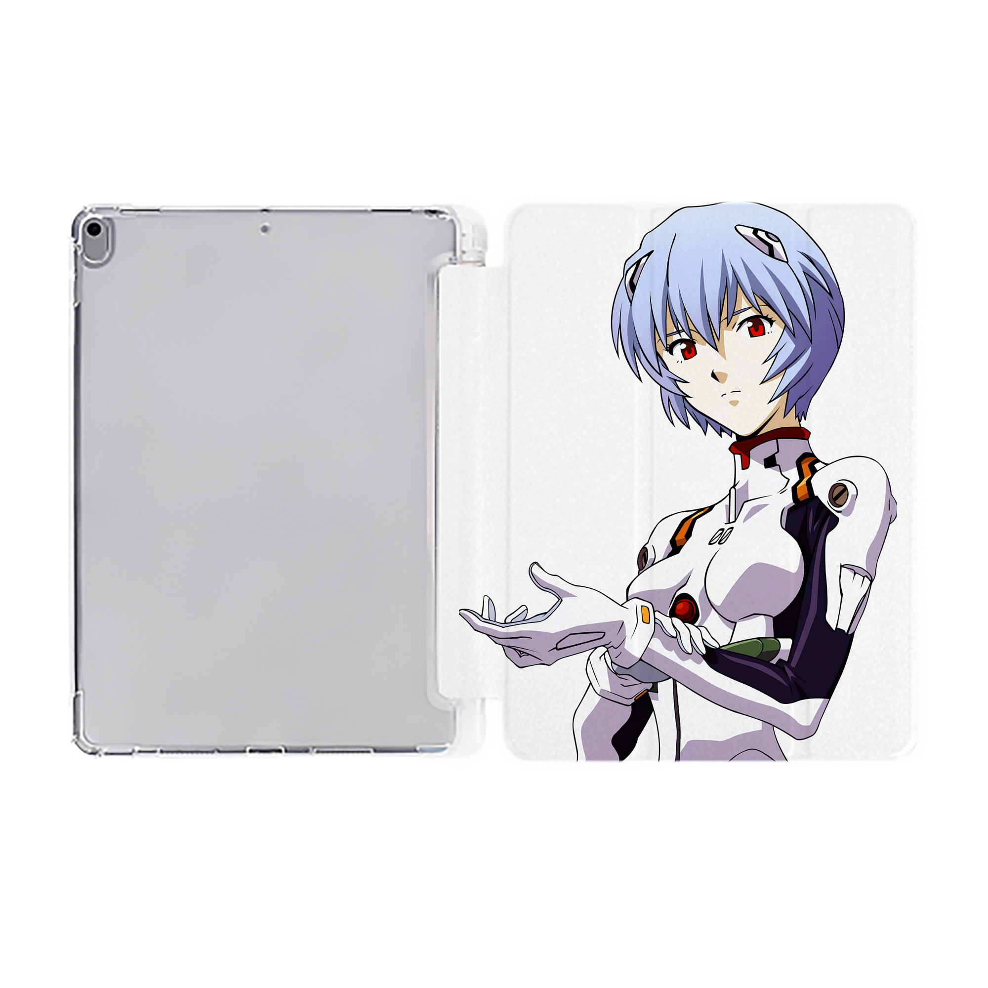 （画像用） EVA 新世紀エヴァンゲリオン IPad ケース ペン収納付き 三つ折りスタンド PUレザー×シリコン 対応機種9.5/10.5/10.9インチ